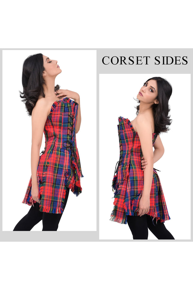 Bella Tartan Corset (Macpherson Red)
