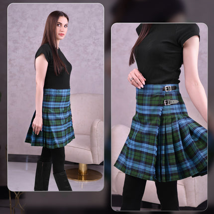Woman Plaid Kilt -  Ancient Campbell Tartan Kilt - Premium Quality & Timeless Style | Big & Tall