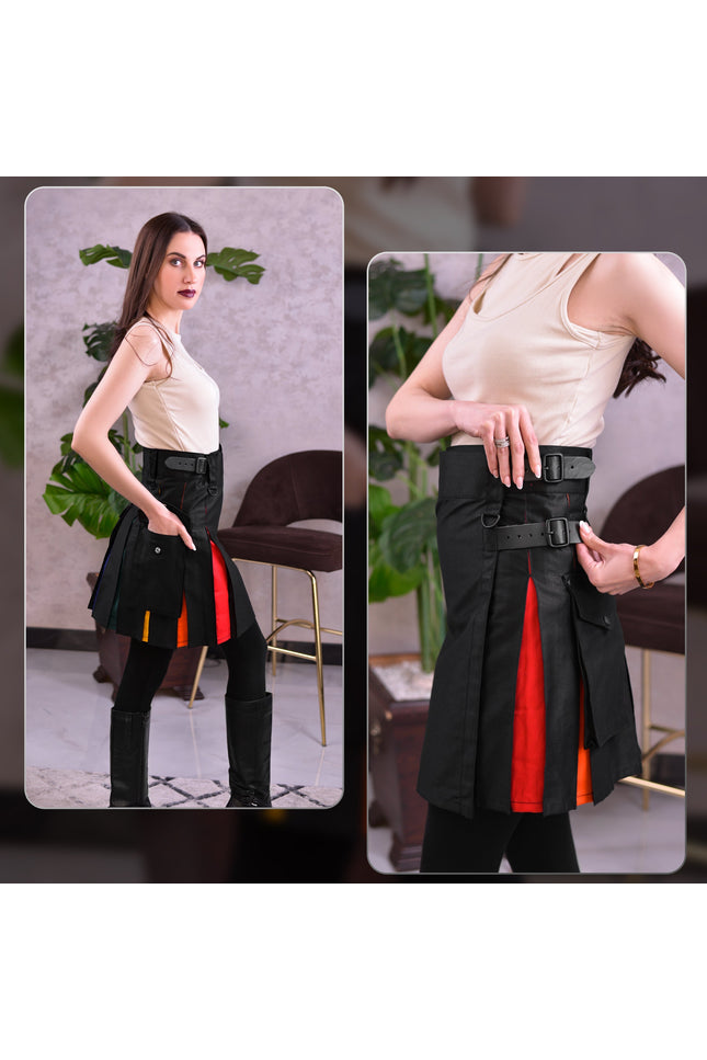 Women's Hybrid Utility Kilt | Rainbow Tartan