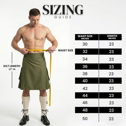 Phantom Modern Utility Kilt - Olive Green | Big & Tall
