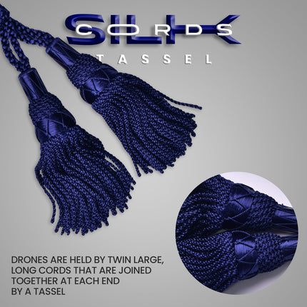 Highland Redstone Bagpipe Silk Cord | Navy Blue