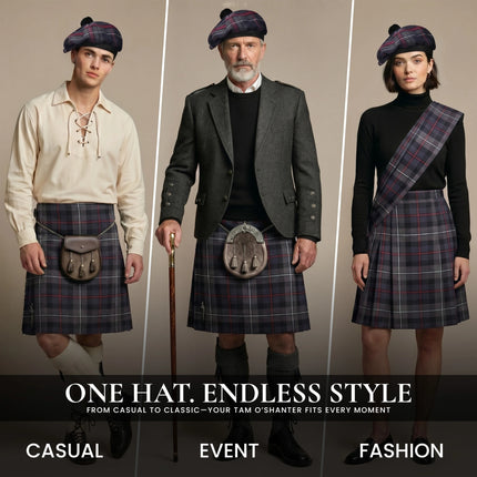 Tam O'Shanter Hat with Pompom | Spirit of Bruce Tartan