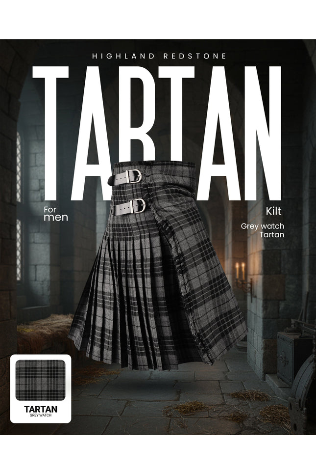 Acrylic Kilt | 16oz Gray Watch Tartan Kilt | Big & Tall