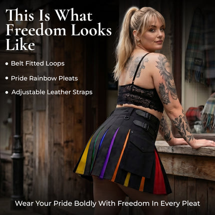 Women's Hybrid Utility Kilt | Rainbow Pride Kilt