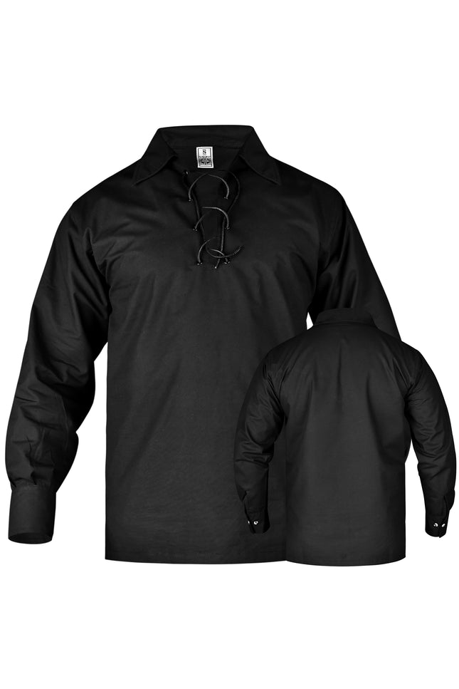 Highland Black Kilt Shirt - Traditional Scottish Style