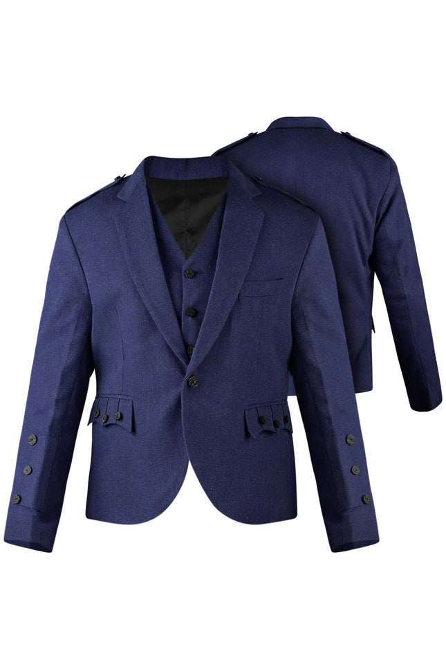 Blue Crail Jacket and Vest  -  Italian Tweed Wool | Scottish Formalwear