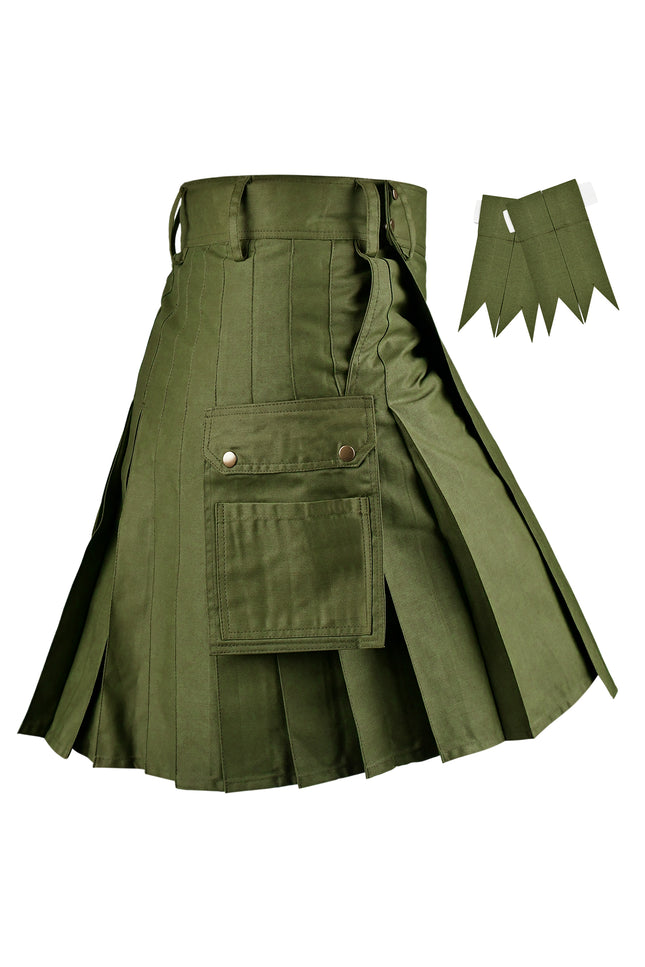 Phantom Modern Utility Kilt | Olive Green