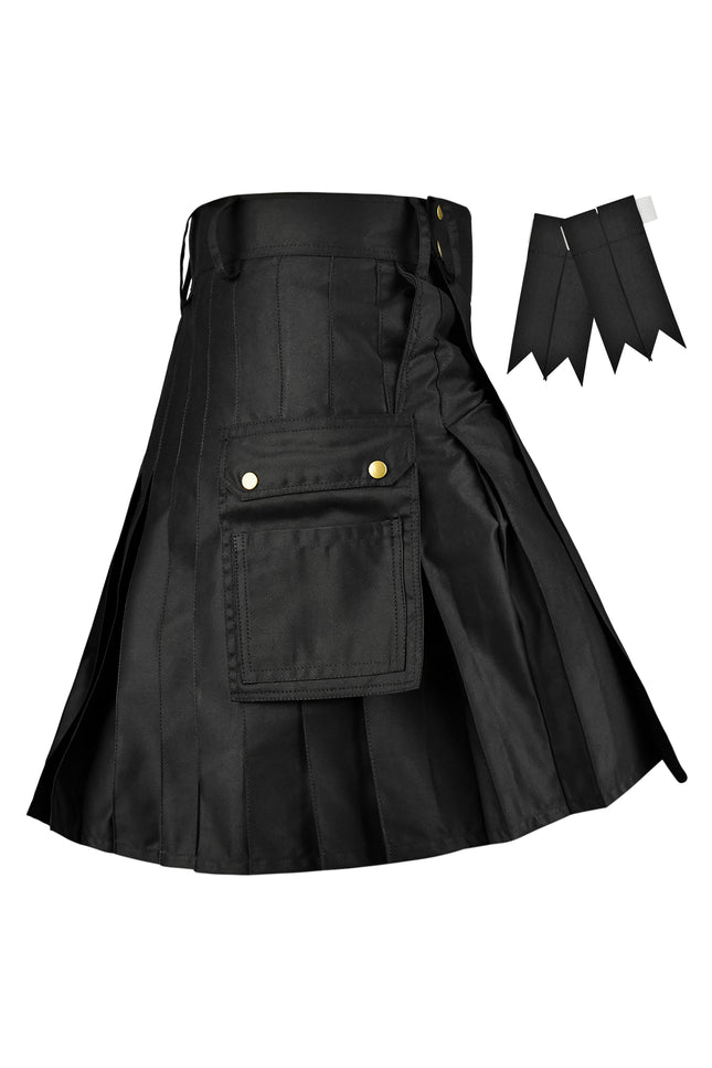 Phantom Modern Utility Kilt - Black | Big & Tall