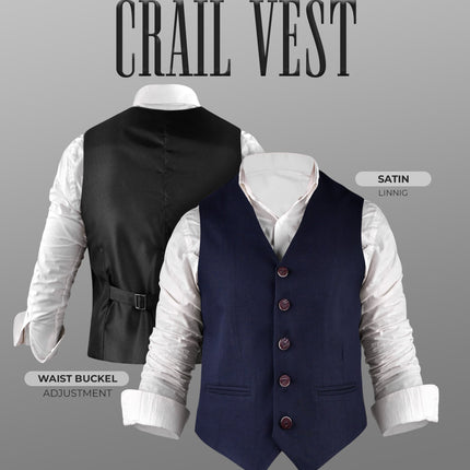 Navy Blue Crail Jacket & Vest  -  Italian Tweed Wool | Scottish Formalwear