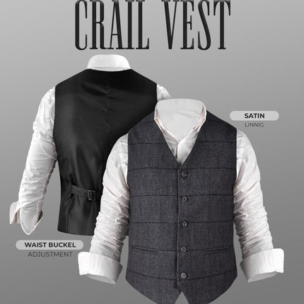 Grey Crail Vest - Grey Check