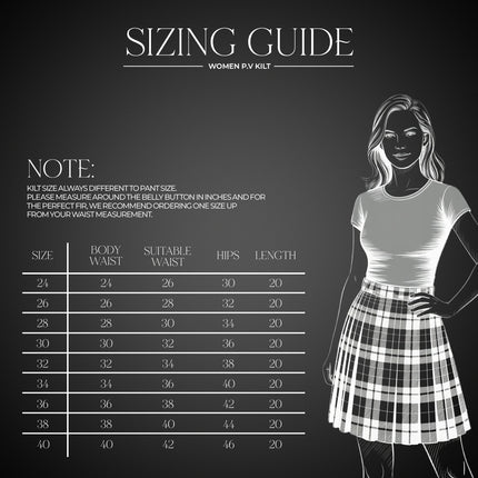 Woman Plaid Kilt -  Ancient Campbell Tartan Kilt - Premium Quality & Timeless Style