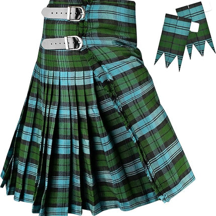 Kilt for Men I Ancient Campbell Tartan Kilt Polyviscose 8 Yard Traditional Men Kilt | Big & Tall