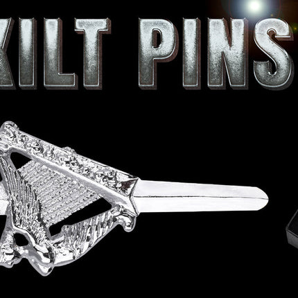 Scottish Kilt Pin for men | Irish Harp Chrome