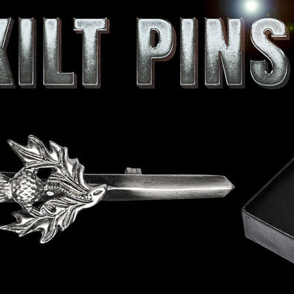 Scottish Kilt Pin for men | Thistle Chrome