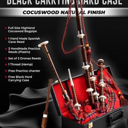 Full Size Rosewood Bagpipe with Box | Royal Stewart