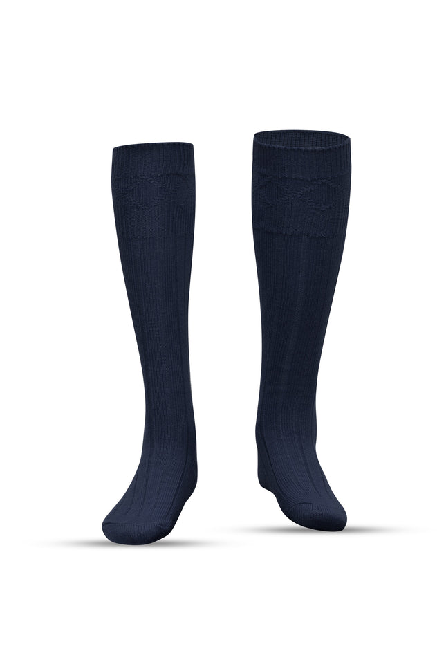 Comfortable Wool Blend Blue Kilt Hose | High-Quality Kilt Socks