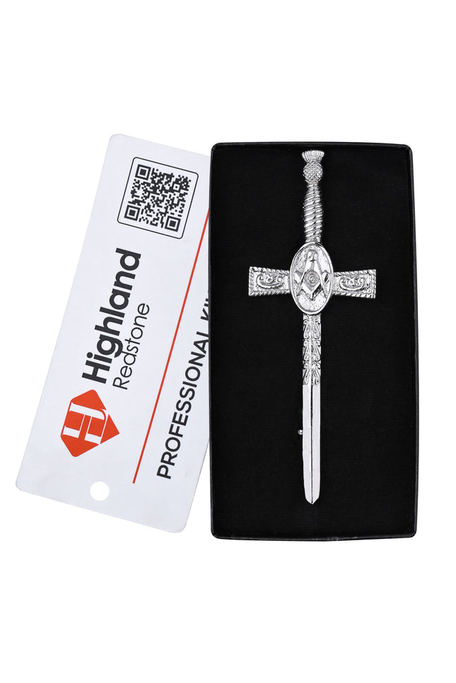Scottish Kilt Pin for men | Masonic Thistle Chrome