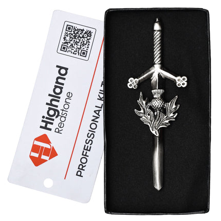 Scottish Kilt Pin for men | Thistle Chrome