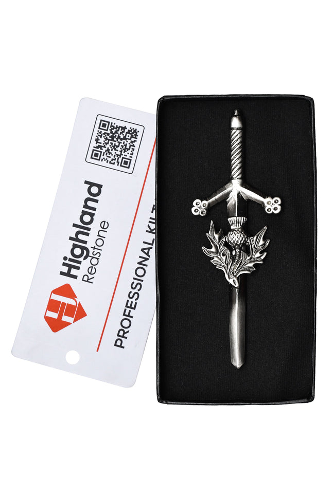 Scottish Kilt Pin for men | Thistle Chrome