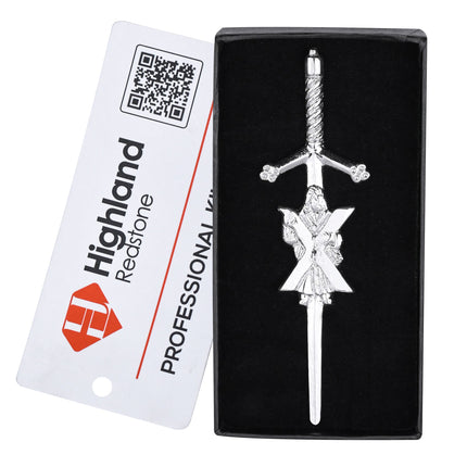 Scottish Kilt Pin for men | Saint Andrew Chrome