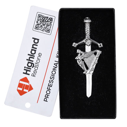Scottish Kilt Pin for men | Irish Harp Chrome