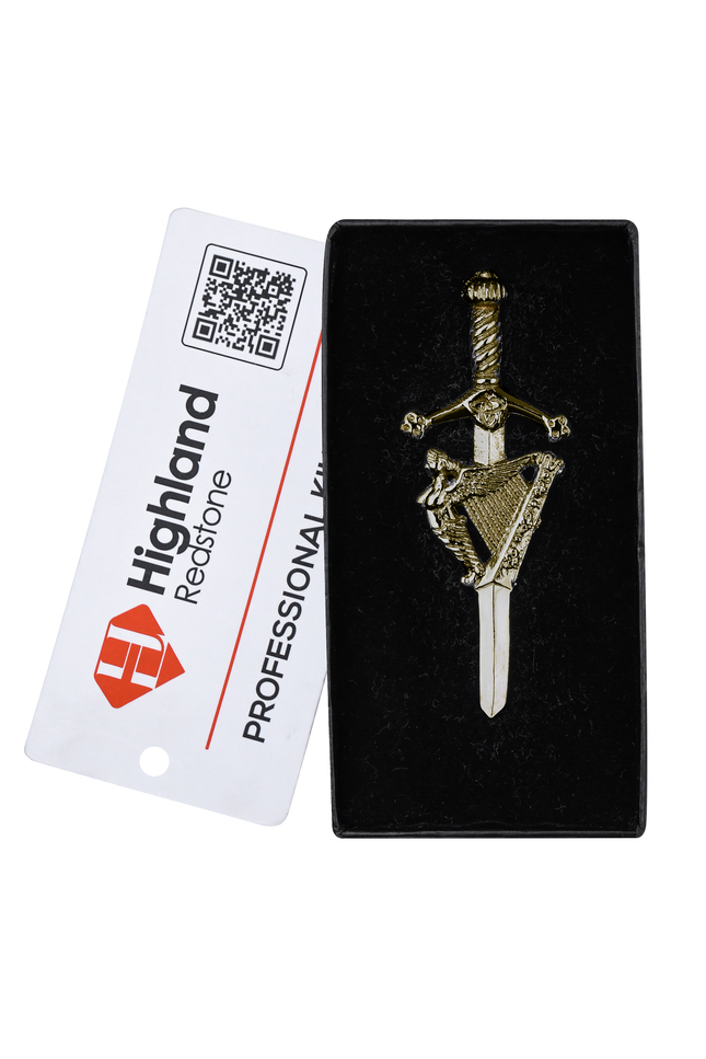 Scottish Kilt Pin for men | Irish Harp Antique