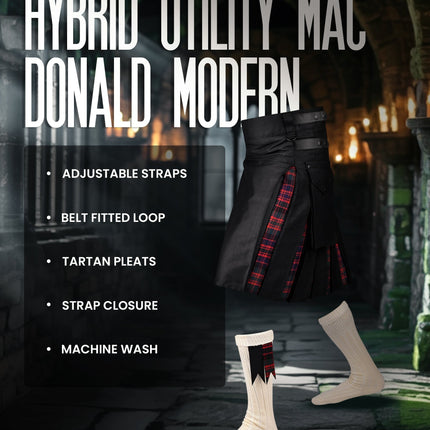 MacDonald Modern Kilt for Men - Traditional Style with Modern Functionality | Big & Tall