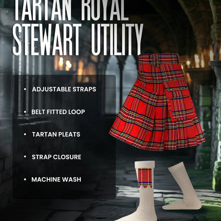 Valor Acrylic Utility Kilt | 16oz Royal Stewart Tartan KIlt