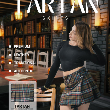 Women's Tartan Billie Skirt | Scottish Heritage Weathered