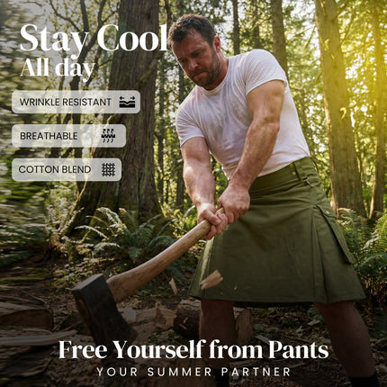 Phantom Modern Utility Kilt - Olive Green | Big & Tall