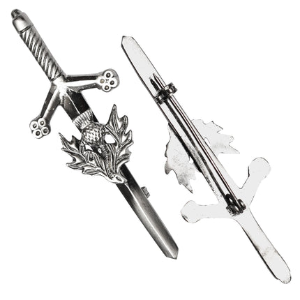 Scottish Kilt Pin for men | Thistle Chrome