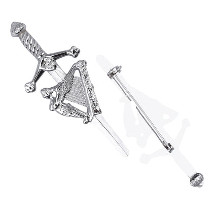 Scottish Kilt Pin for men | Irish Harp Chrome