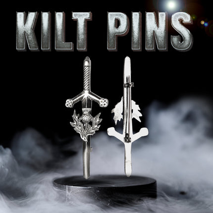 Scottish Kilt Pin for men | Thistle Chrome