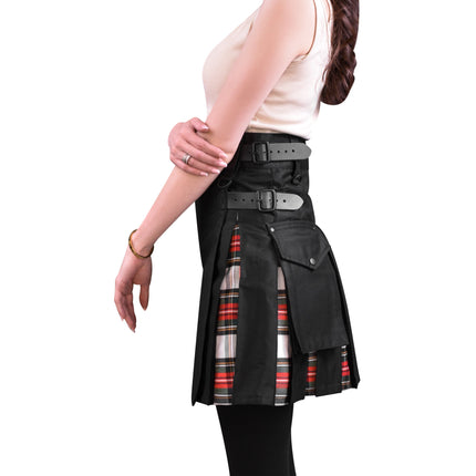 Women's Hybrid Utility Kilt | Dress Stewart Tartan