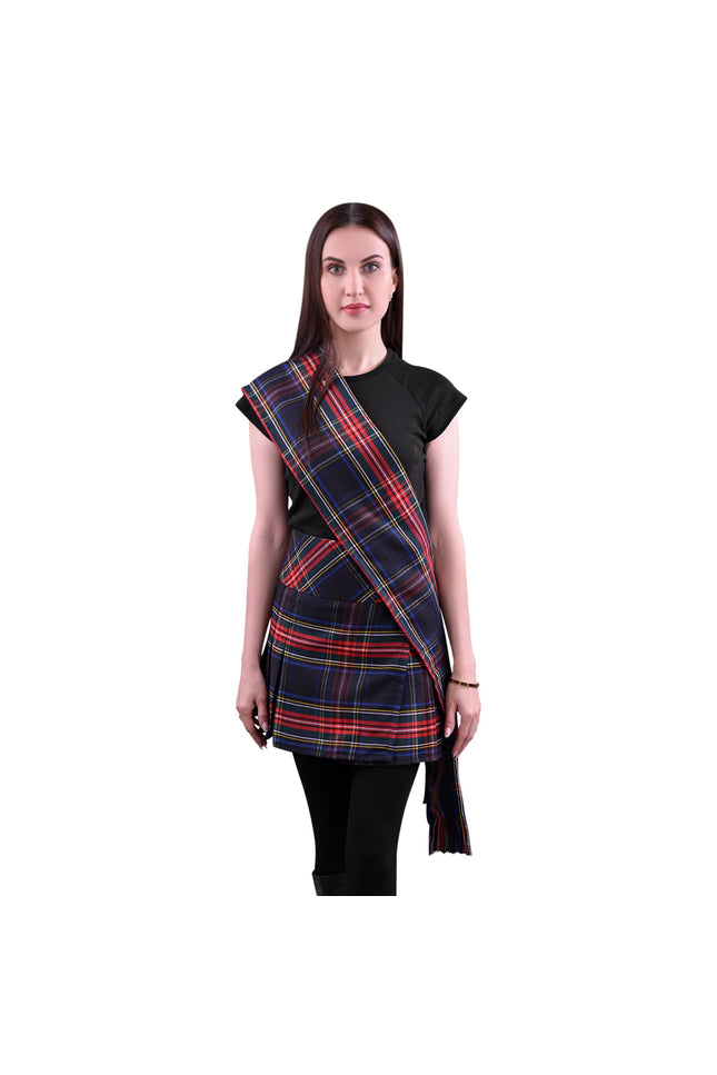 Women's Sash | Black Stewart Tartan