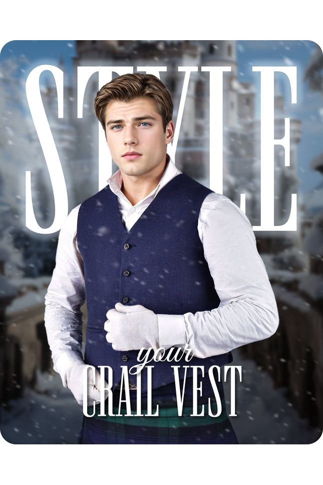 Blue Crail Jacket and Vest  -  Italian Tweed Wool | Scottish Formalwear